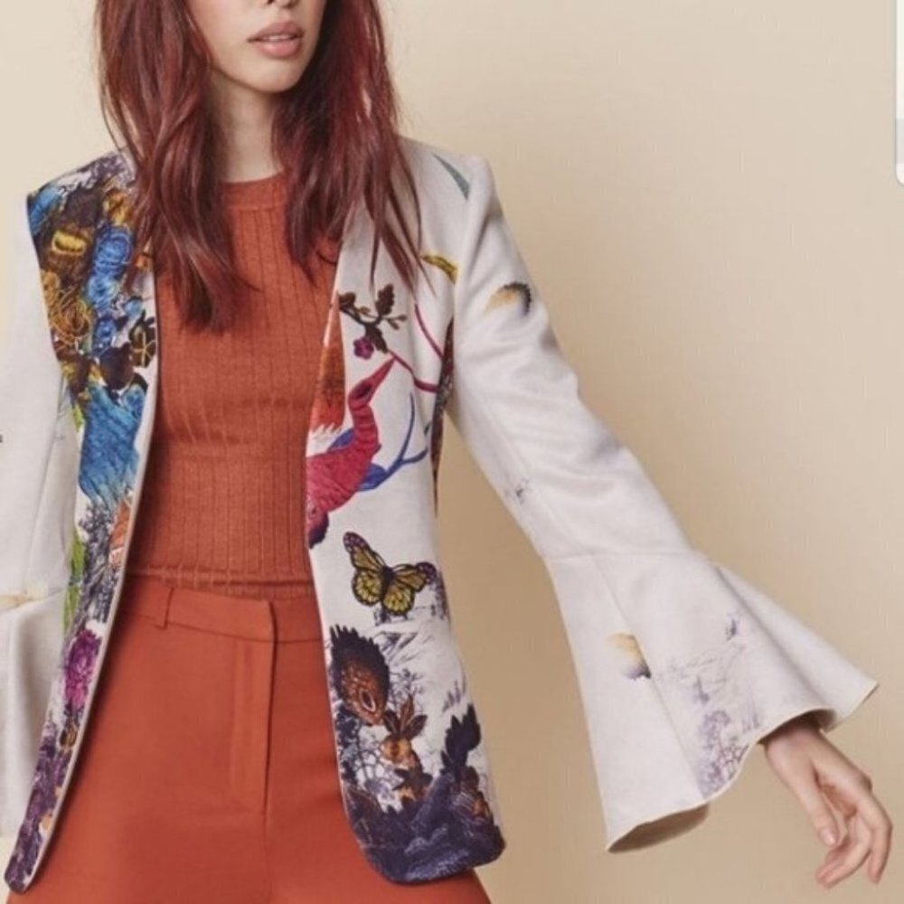 Digital Print high End Faux Suede Jacket